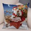 Merry Christmas Santa Claus Cushion Cover Decor Cute Cartoon Pillow Case Plush Pillowcase for Children Room Sofa 45x45cm