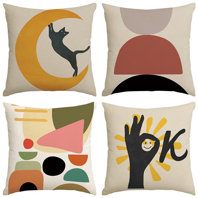 Nordic Ins Morandi Style Pillowcase B&B Decorative Sofa Pillow Polyester Pillow Bedside Pillow