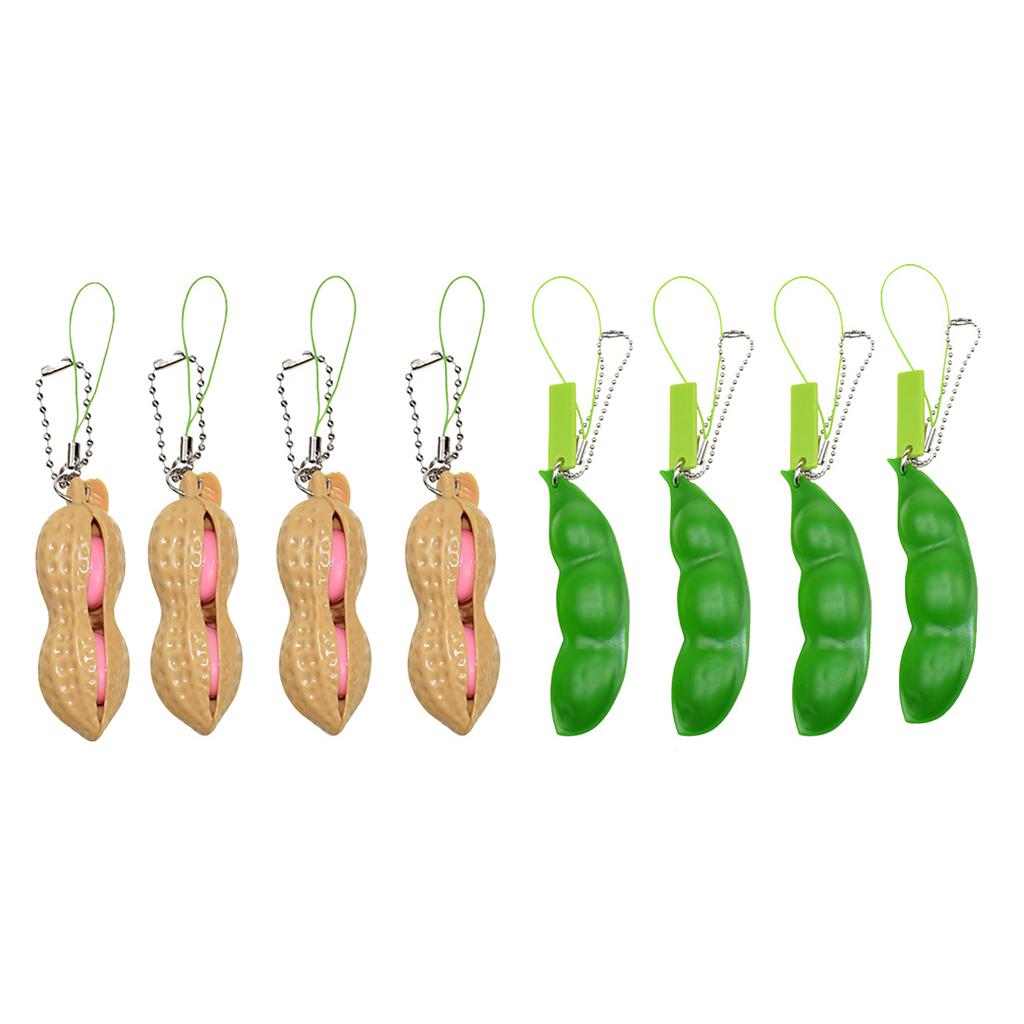 Relieve Stress And Release Pea Creative Simulation Peanut Stress Relief Pea Pod Keychain Toy