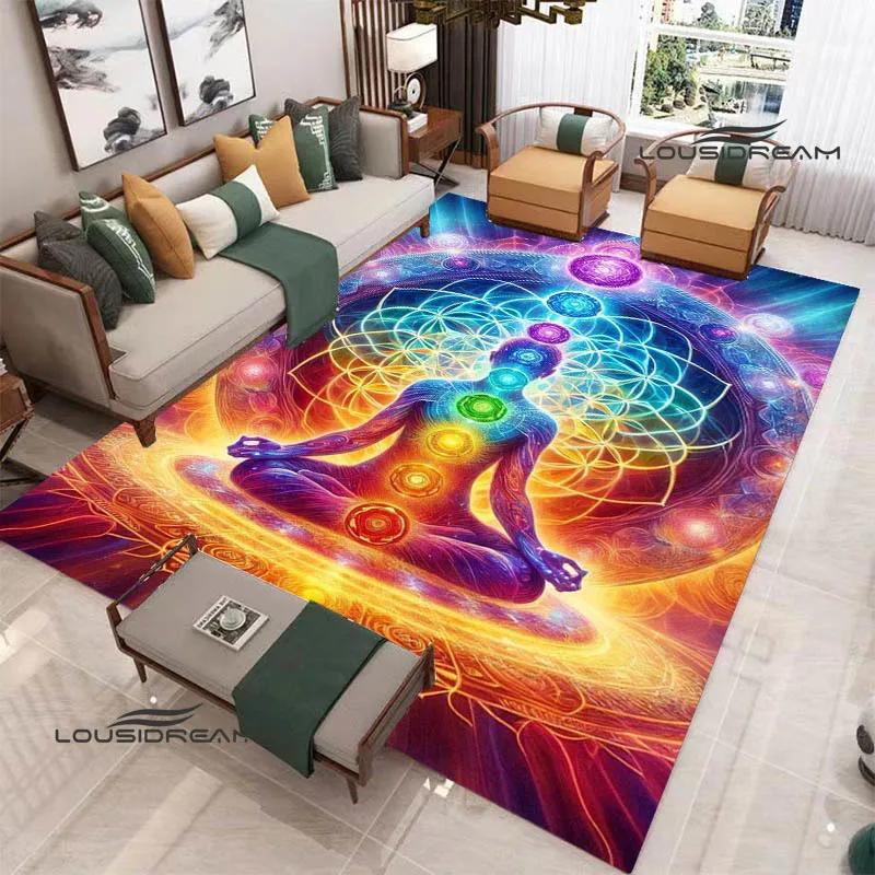 3D Chakra Printed Carpet Non-slip Carpet Door Mat Yoga Mat Bedroom Decoration Area Rug Bedroom Decor Birthday Gift