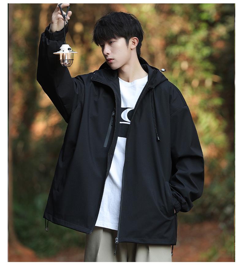 2024 Unisex Větruodolná Venkovní Skořepinová Bunda se Odnímatelnou Kapucí pro Jaro/Podzim