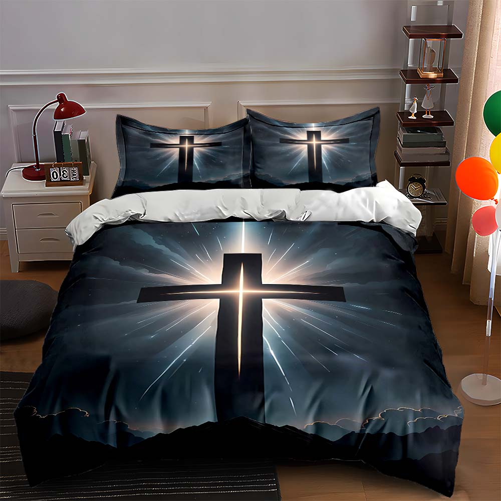 

Radiant cross design. Bedding Duvet cover sets Duvet covers Pillowcases gifts (1 * Duvet Cover 2 * Pillowcases, without duvet insert) 135x200cm