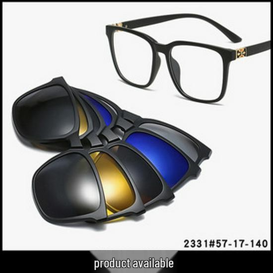 Polarized Magnetic Clip-on Sunglasses Set: Unisex TR Frame Prescription Eyeglass & Sunglasses Combo