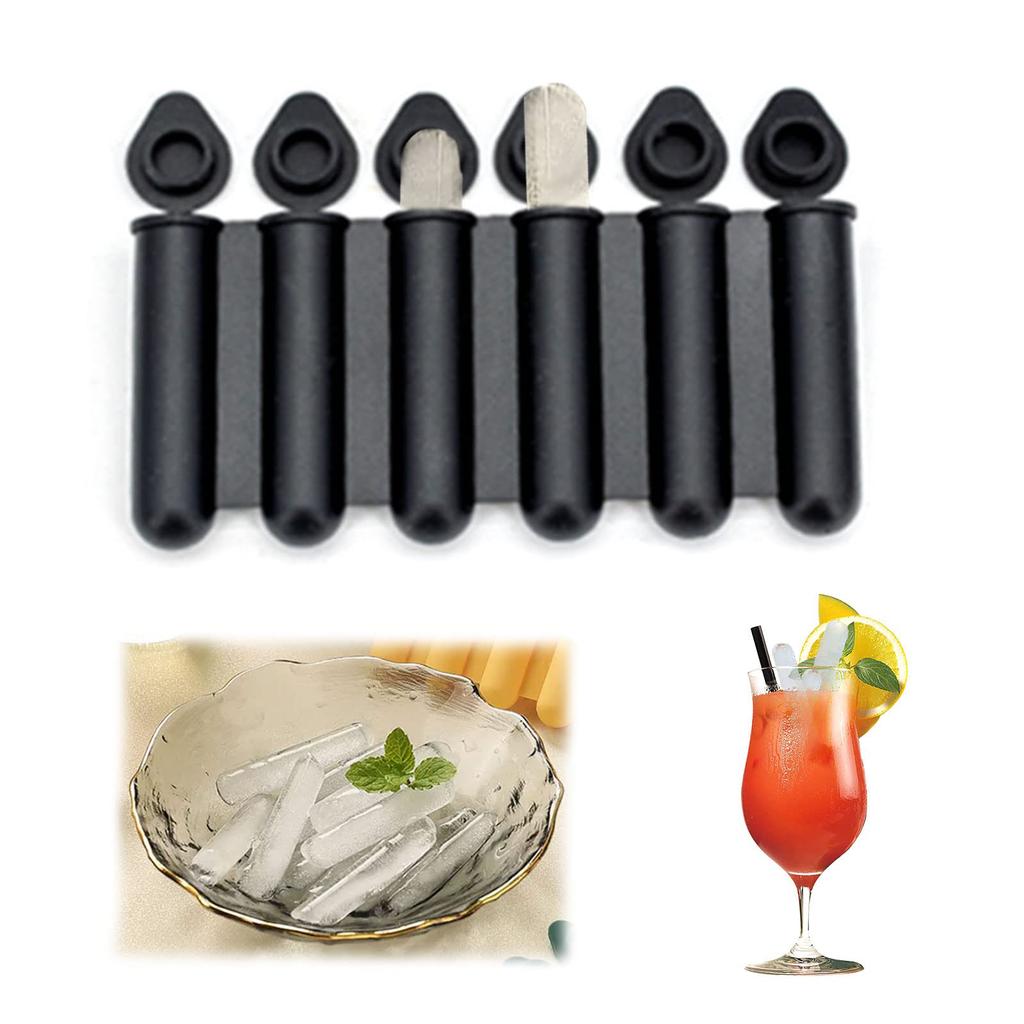 Bac à glaçons en silicone pour bouteille d'eau, 6 cavités, bâtonnets de glaçons longs à démoulage facile, adaptés aux boissons en bouteille