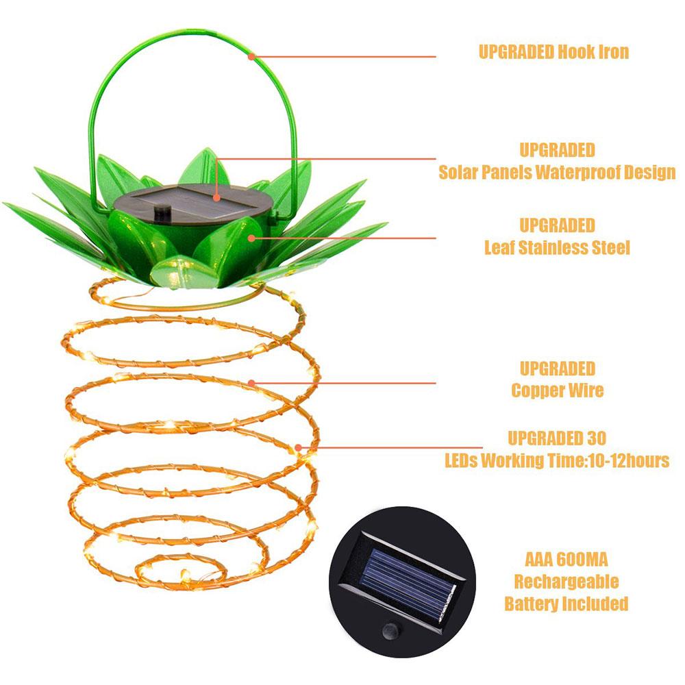 2 Pcs Solar Spiral Hanging Lantern Warm White Water Proof Outdoor LED Hanging Light for Garden Landscape