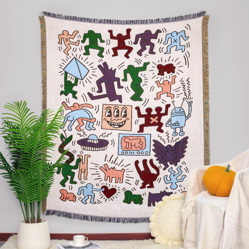 

Cartoon Graffiti Jacquard Sofa Blanket Tapestry