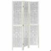 VidaXL Room Divider 3 Panels, Room Separator, Privacy Screen, Bedroom Living Room Screen, White Wood 358670
