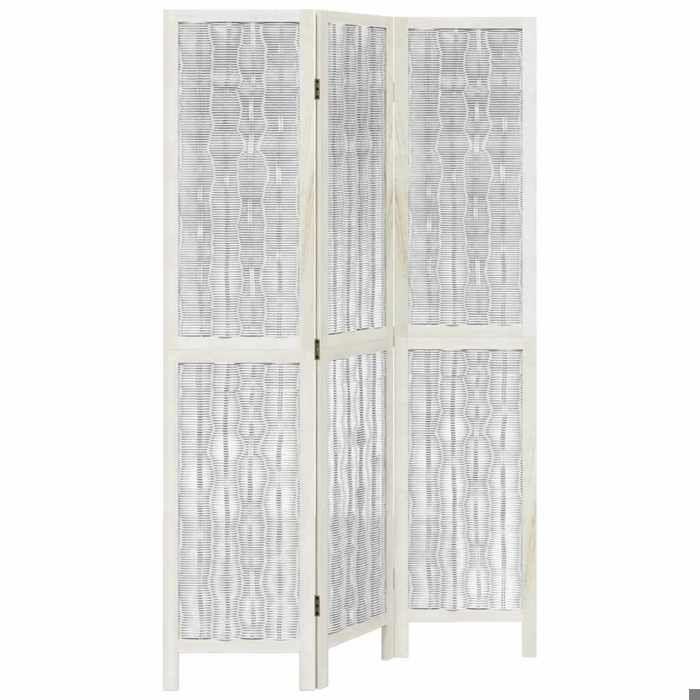 VidaXL Room Divider 3 Panels, Room Separator, Privacy Screen, Bedroom Living Room Screen, White Wood 358670