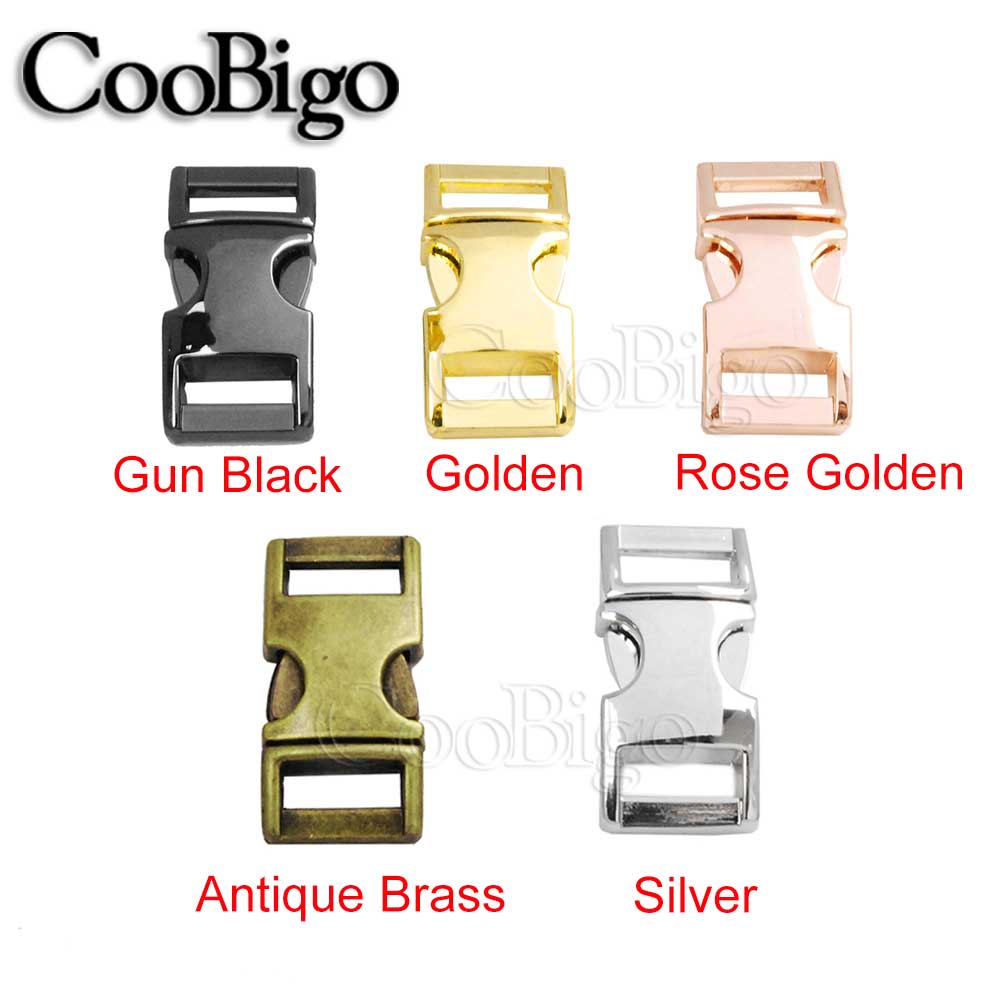 10pcs 3/8" Metal Side Release Buckles 550 Paracord Bracelet Buckle Braid Wristband Clasp Bag Backpack Strap Webbing Accessories