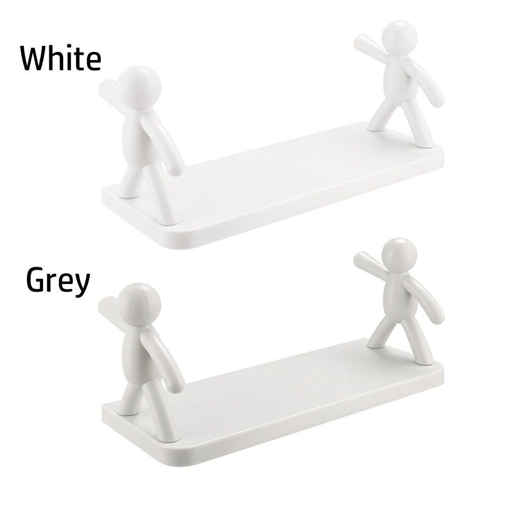 White Color Wall-Mounted Storage Rack Plastic Material Kitchen Spice Organizer  Home Storage