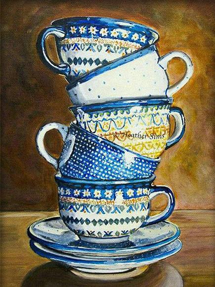5D Diamond Painting Cup Full Square Round Mosaic Rhinestone Cross Stitch DIY Diamond Embroidery Coffee Wall Art