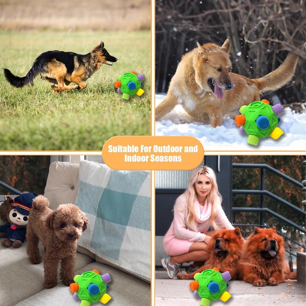 Dog Snuffle Ball-Interactive Puzzle Dog Toys Encourage Natural Foraging Skills Slow Feeder for Training and Stress Relief, Cloth Strip Hiding Food