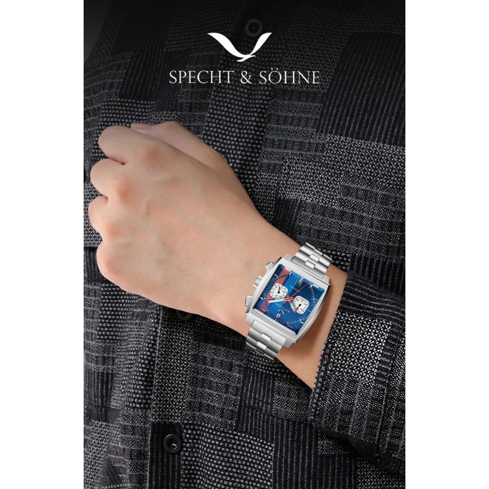 Specht & Söhne 2025 New Trendy Men's Watches Quartz Sport Watch Blue Color Stainless Steel VK63 Chronograph Reloj Hombre 39MM