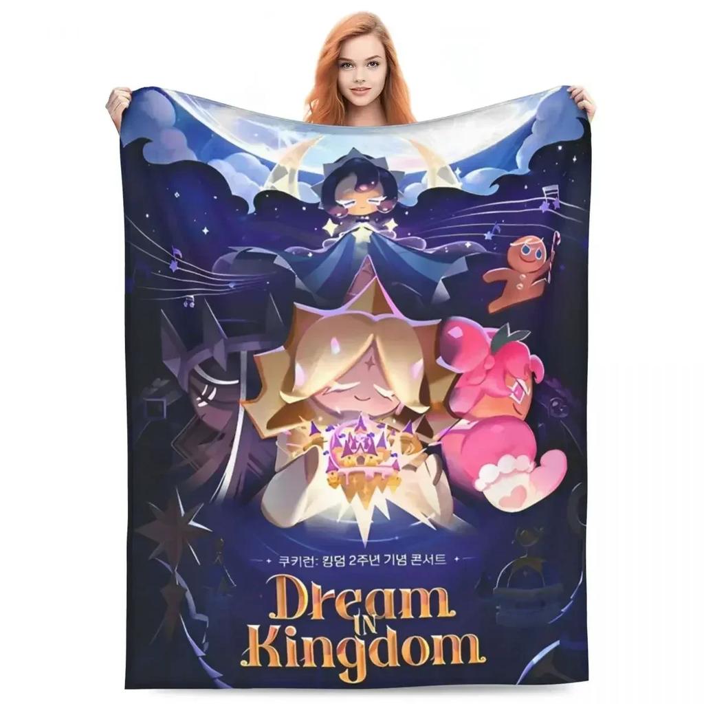 Cookie Run Kingdom Fleece Throw Blankets Action Gacha Game Blanket for Bed Couch Super Warm Bedding Throws