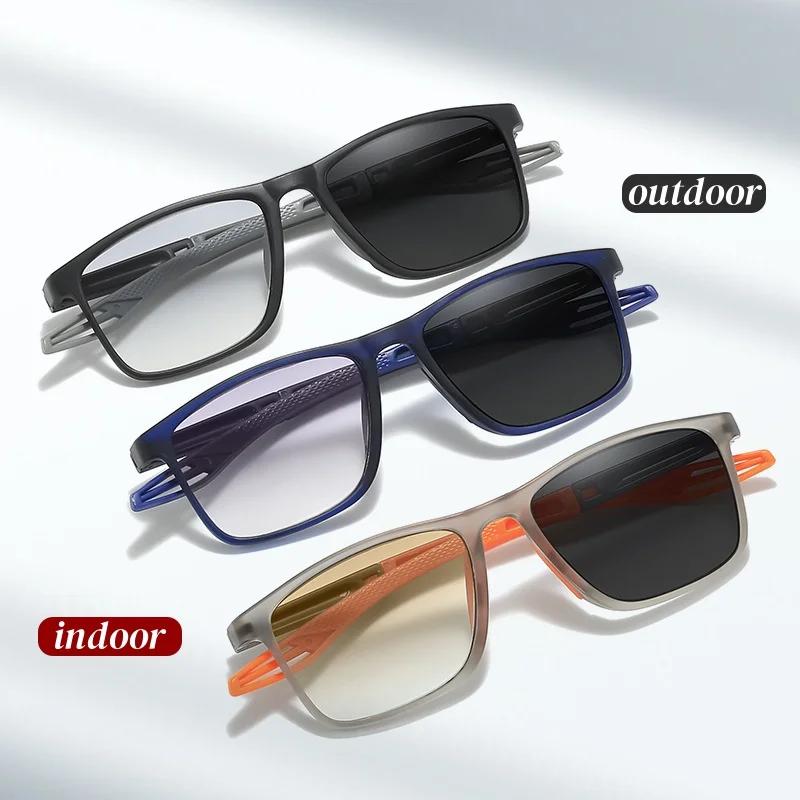 New Fashion Photochromic Presbyopia Glasses Fashion Progressive Colored Lenses Anti-Blue Light Reading Glasses Sunglasses 2 In 1