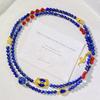 Natural Lapis Lazuli Chalcedony Design Necklace Collarbone Chain Sweater Chain