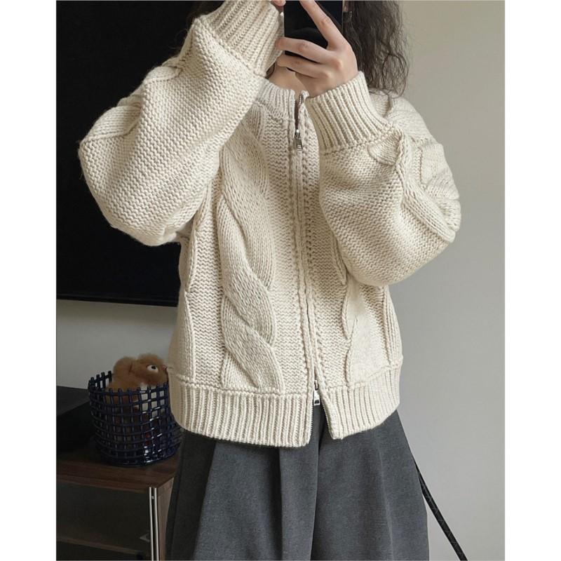 

Johnature Корейские красные свитера осень зима повседневный вязаный кардиган женские свитера M бежевый