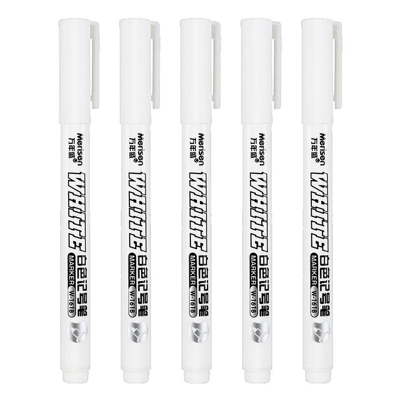 1/2/3/4/5Pcs White Marker Pens 2.0mm Oily Waterproof White DIY Graffiti Sketching Markers Stationery Wrting School Supplies