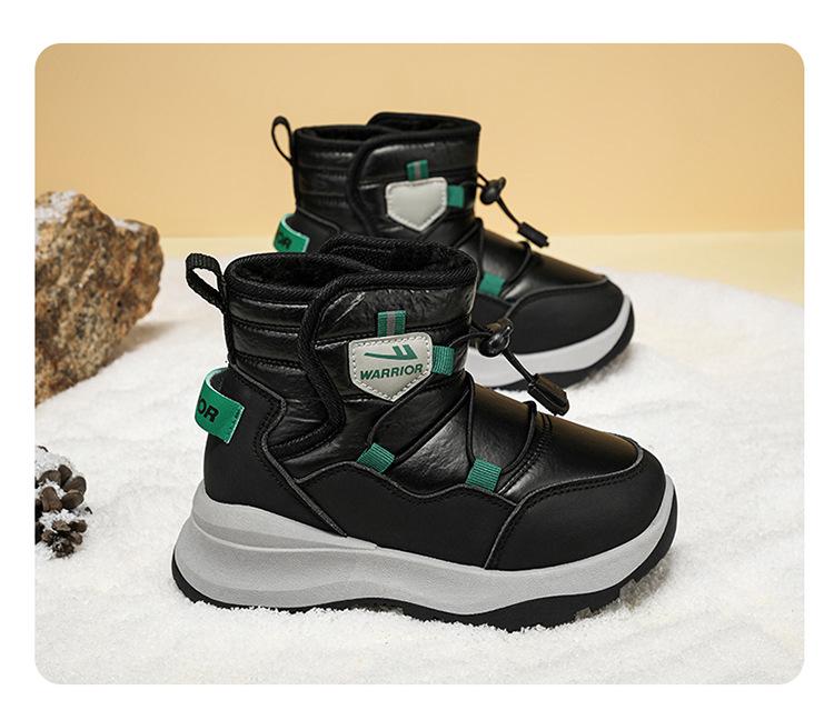 Huili Girls' Fleece-Lined Snow Boots - Warm, Thick, Cold-Proof High-Top Boots for -40°C.