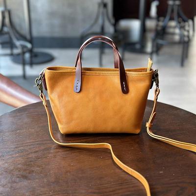 Echtes Leder Mini Handtasche Damen Crossbody Handy Tasche Einfarbig Vielseitig Rindsleder Schulter Tasche