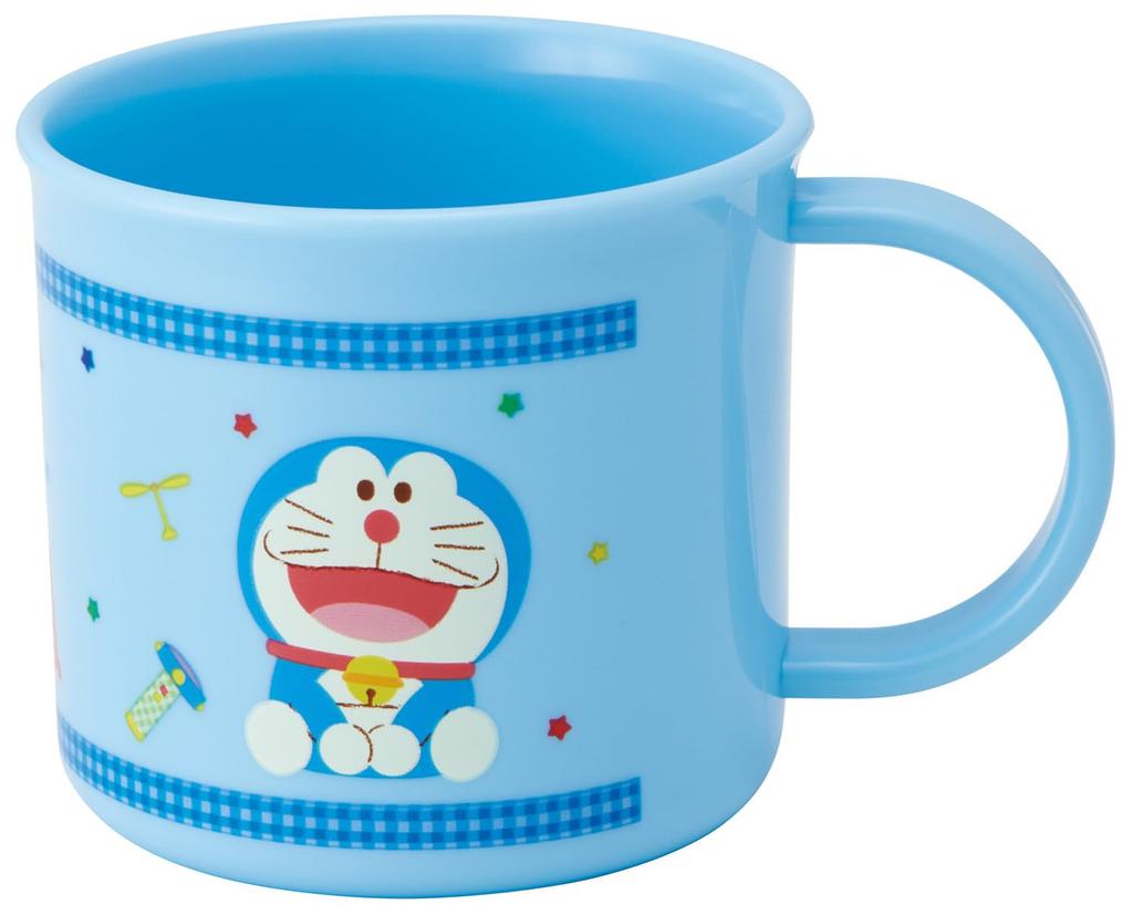 Skater Plastic Lunch Dishwasher Made In Sanrio Gingham Children's Cup, 200ml, Safe, Japan, "I'm Doraemon" Design, KE4AAG-A