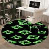 Alfombrilla para silla con patrón de arte de píxeles de Creeper de Minecraft, Alfombra redonda, Alfombra de oficina, Lavable a máquina, Antideslizante, Adecuada para salas de estar, dormitorios