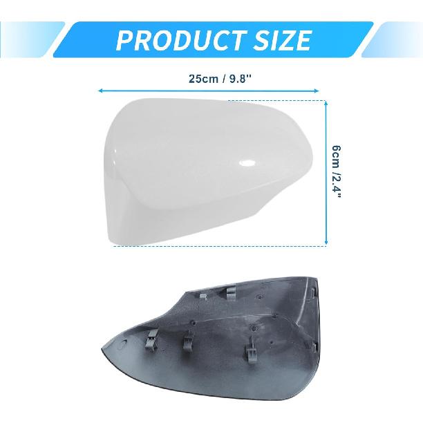 Motoforti 1 Paar Türspiegelkappe für Toyota Yaris 2012-2019 Links Rechts Außenrückspiegel Schalen Kappe Gehäuse für Toyota Yaris Weiß