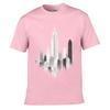 Minimalist Monochrome City Skyline I Street Distressed Washed Loose Simple Tee