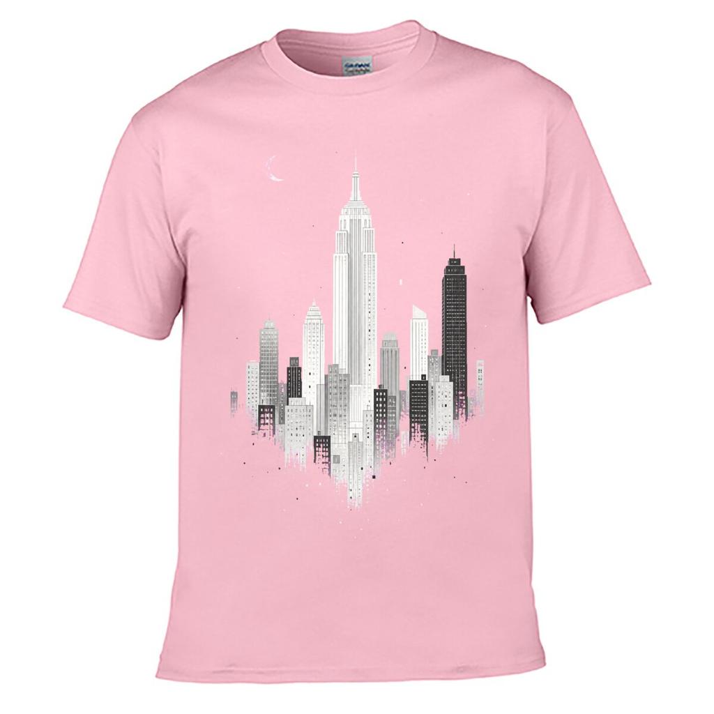 Minimalist Monochrome City Skyline I Street Distressed Washed Loose Simple Tee