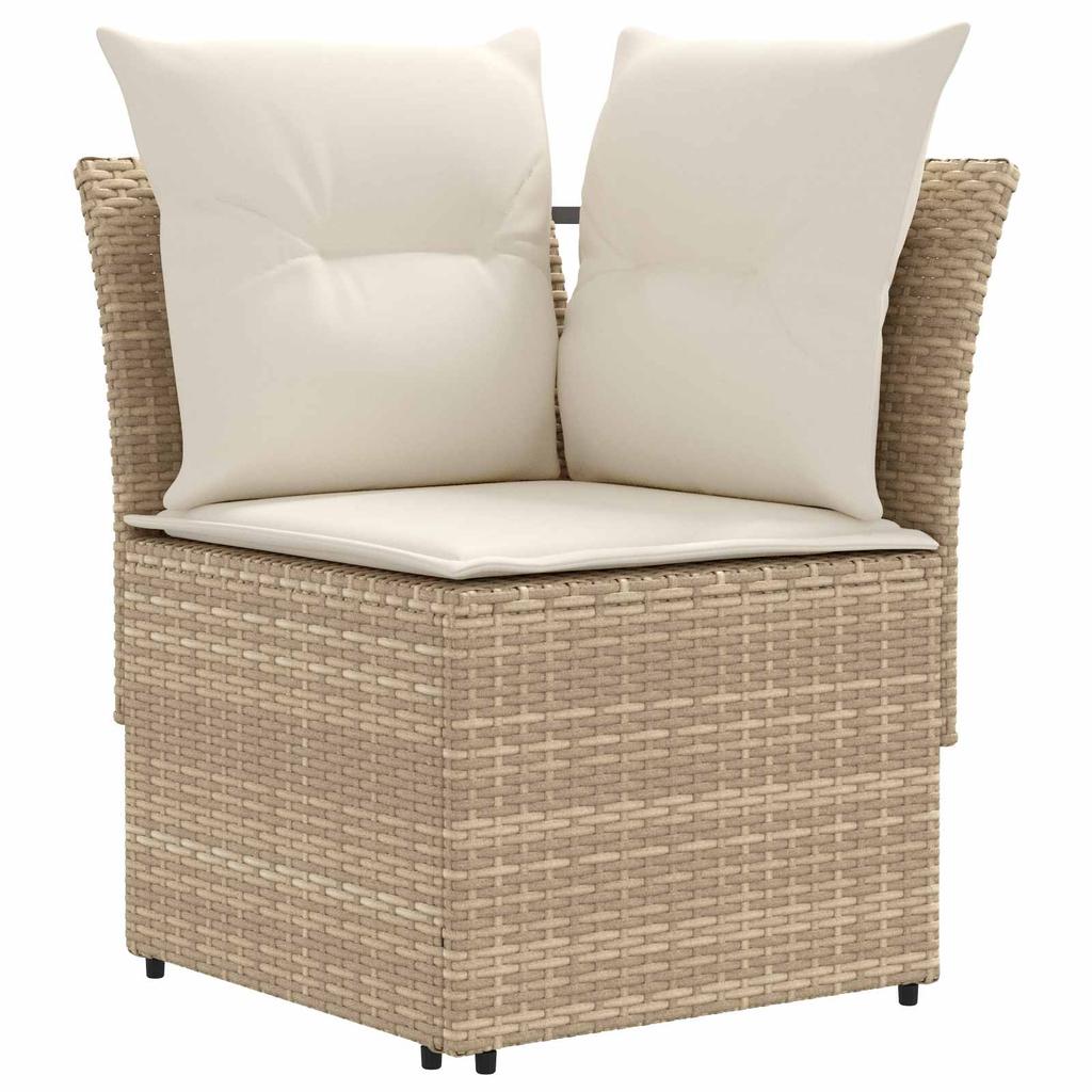 Furniture Set with Cushions 6 pcs Beige and Cream PE Rattan