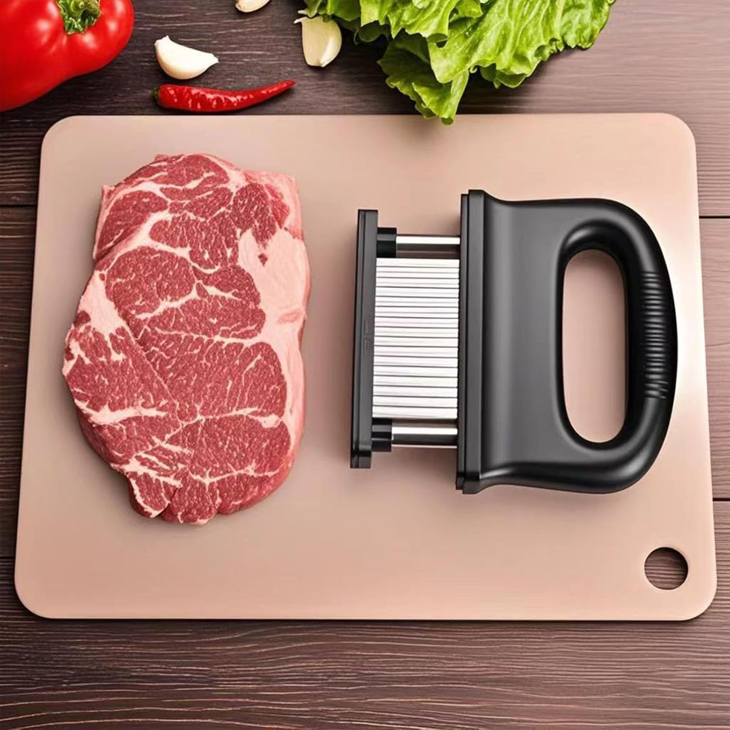 Meat Tenderizer, with 48 Stainless Steel Ultra Sharp Needle Blades, Hand Held Meat Tenderizer Needle, Kitchen Cooking Tool Best Makes Steak & Chicken