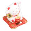 3.5in Lucky Fortune Cat Solar Powered Waving Lucky Cat Display Decoration for Desktop Home Entrance