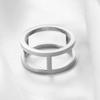 Simple double hollow stainless steel ring I-ring Gold women's fashion all-match ring jewelry gift for couples