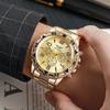 Watch Men's Watch Fake Three Eyes Casual Steel Belt Watch Alloy Fashion Quartz Watch