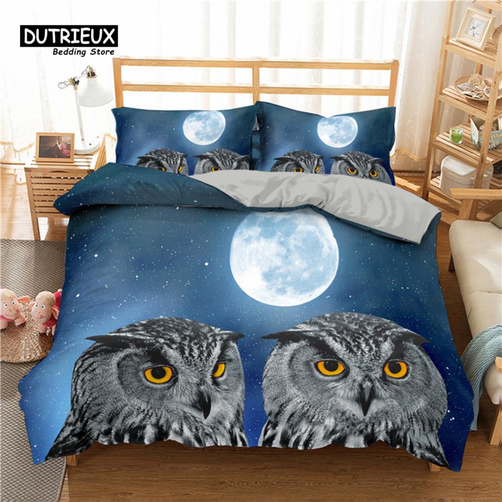Durable Lightweight Animals Cartoon Owl Butterfly Elephant 3D Print Turtle For Child Adults Polyester King Comforter