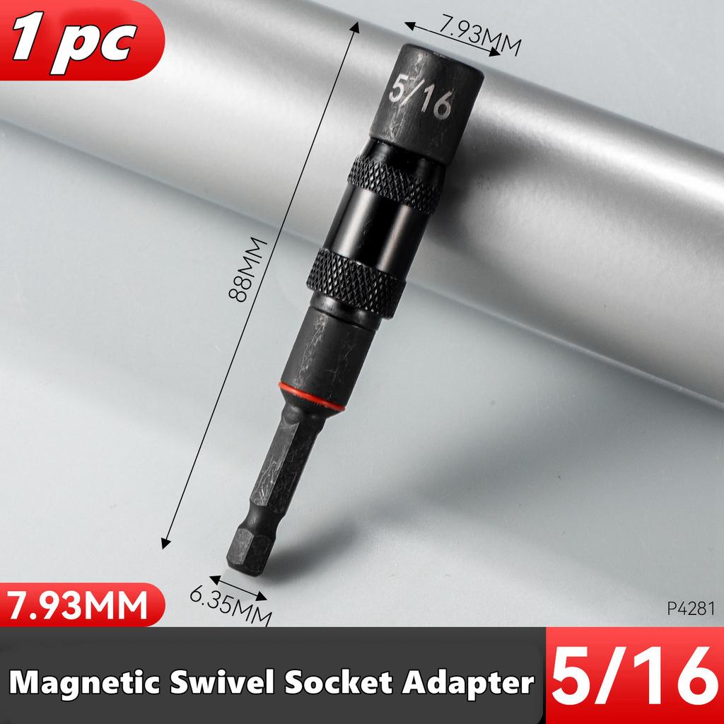 1/4 3/8 5/16 Hex Magnetic Ring Screwdriver/Drill Bits Extension Rod Magnetic Swivel Quick Change Holder Drive Screw Drill Tip