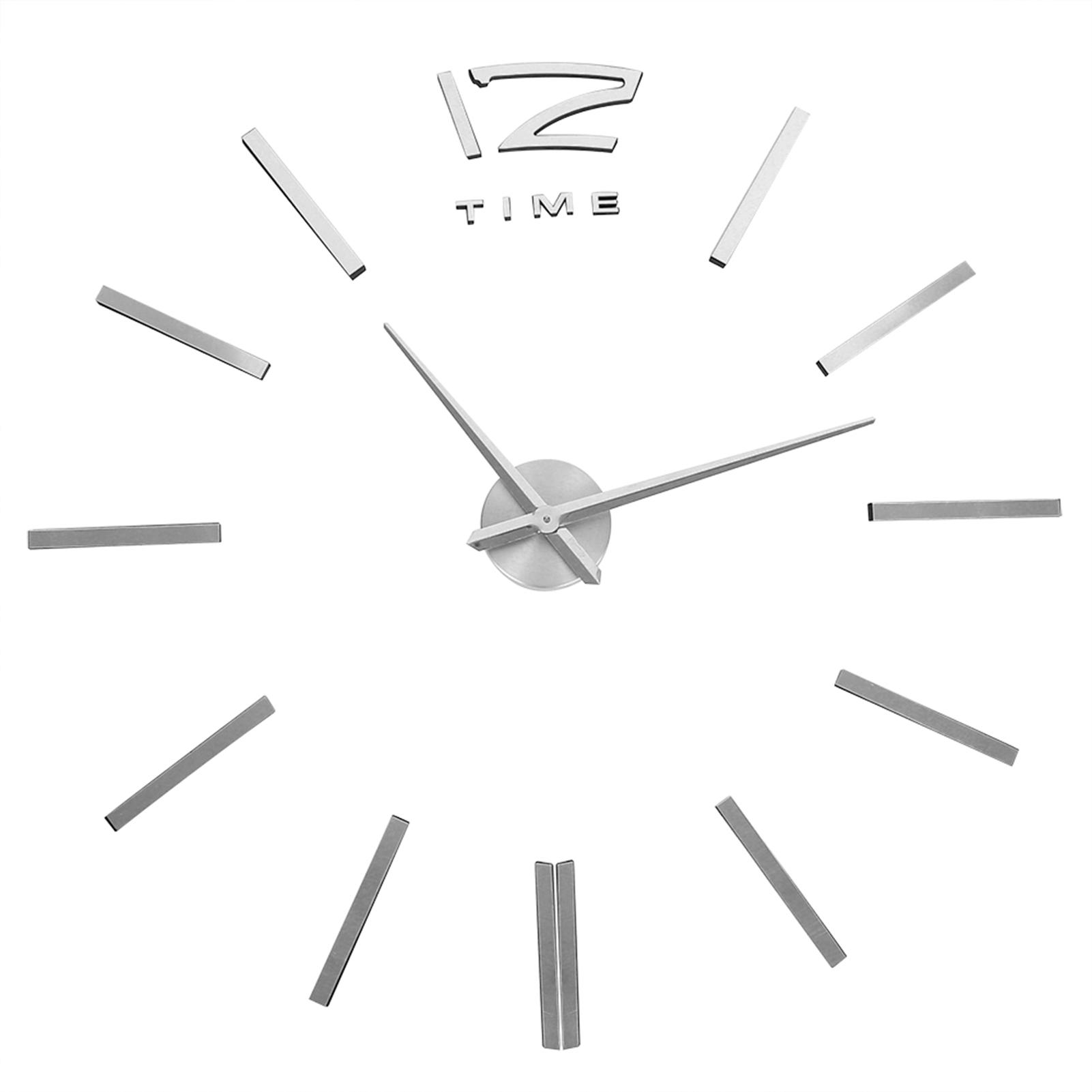 

3D Mirror Luxury Modern DIY Large Wall Clock Surface Sticker Room Art Home Office Decor Silver серебряный