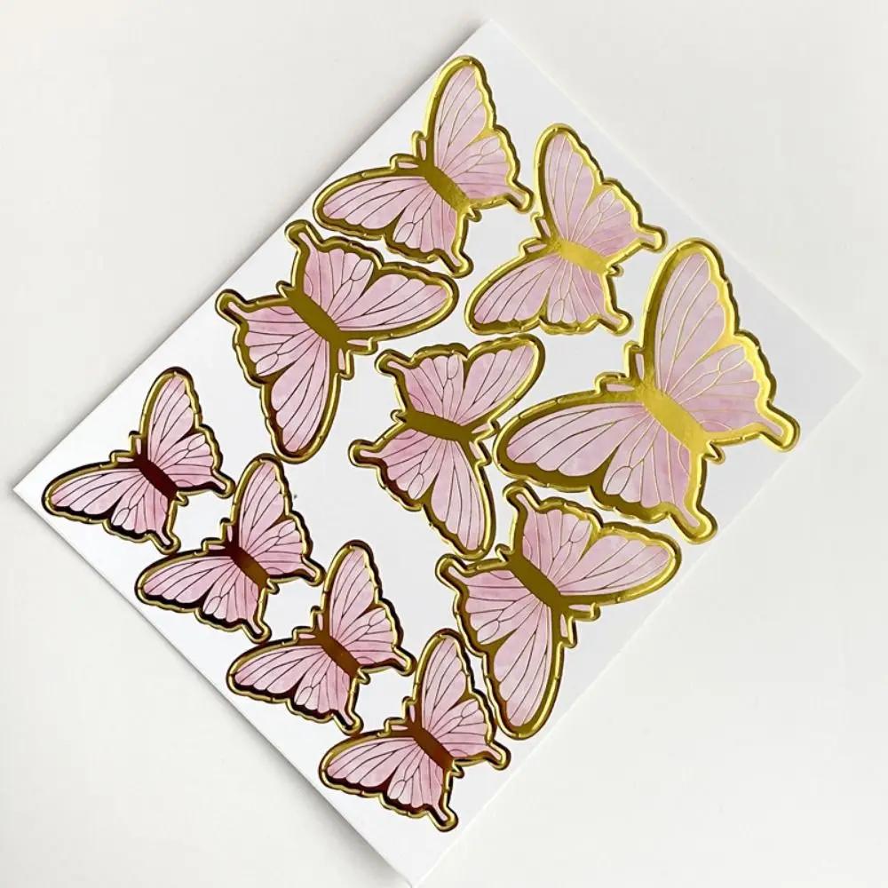 1Sheet Happy Birthday Sequins Butterfly Cake Topper Cake Decoration Simulation Butterflies Wedding Cake Decorating Supplies