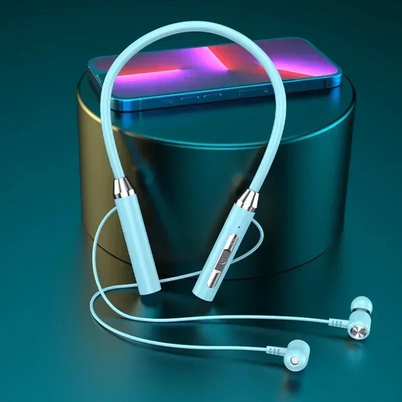Wireless Headphones Bluetooth Neckband Magnetic Earphones Sport Running Earbuds Waterproof Bluetooth 5.3 Headset With Mic