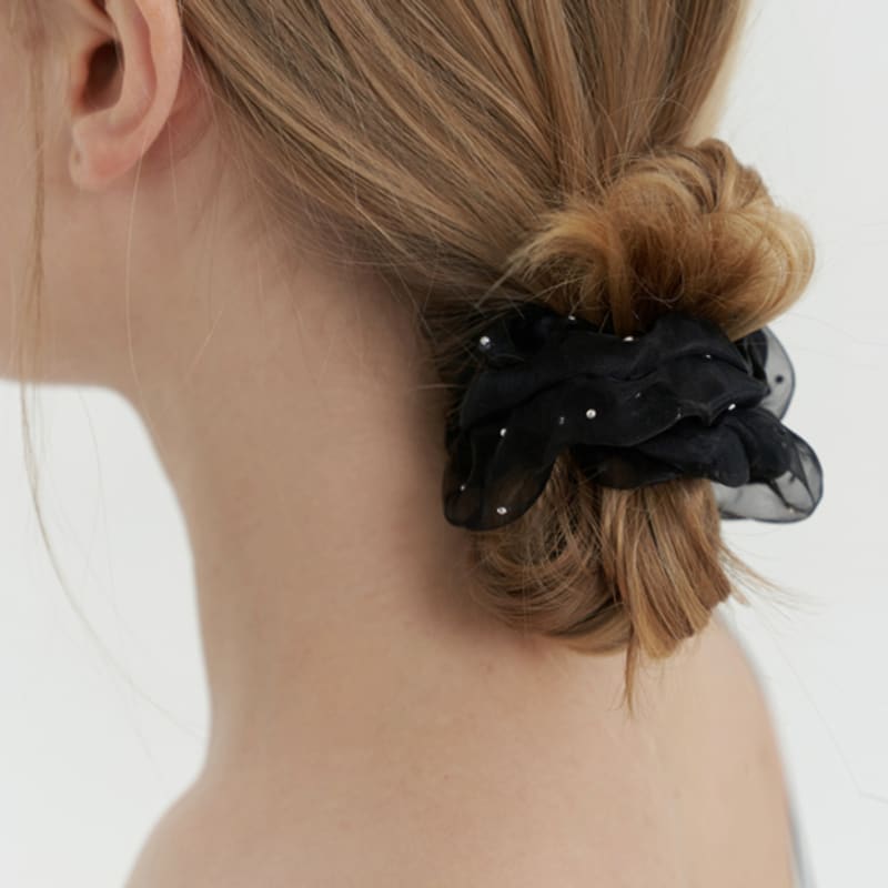 KINDABABY mesh layered scrunch - black