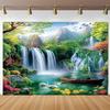 1 piece of 2D flat banner featuring a charming waterfall and lake scenery backdrop for animal photography of durable quality