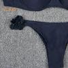 2 sztuk/zestaw damskie bikini na lato zestaw Bandeau wykończone frędzlami biustonosz średni zarost zestaw fig Push Up strój kąpielowy strój kąpielowy z rozcięciem strój kąpielowy