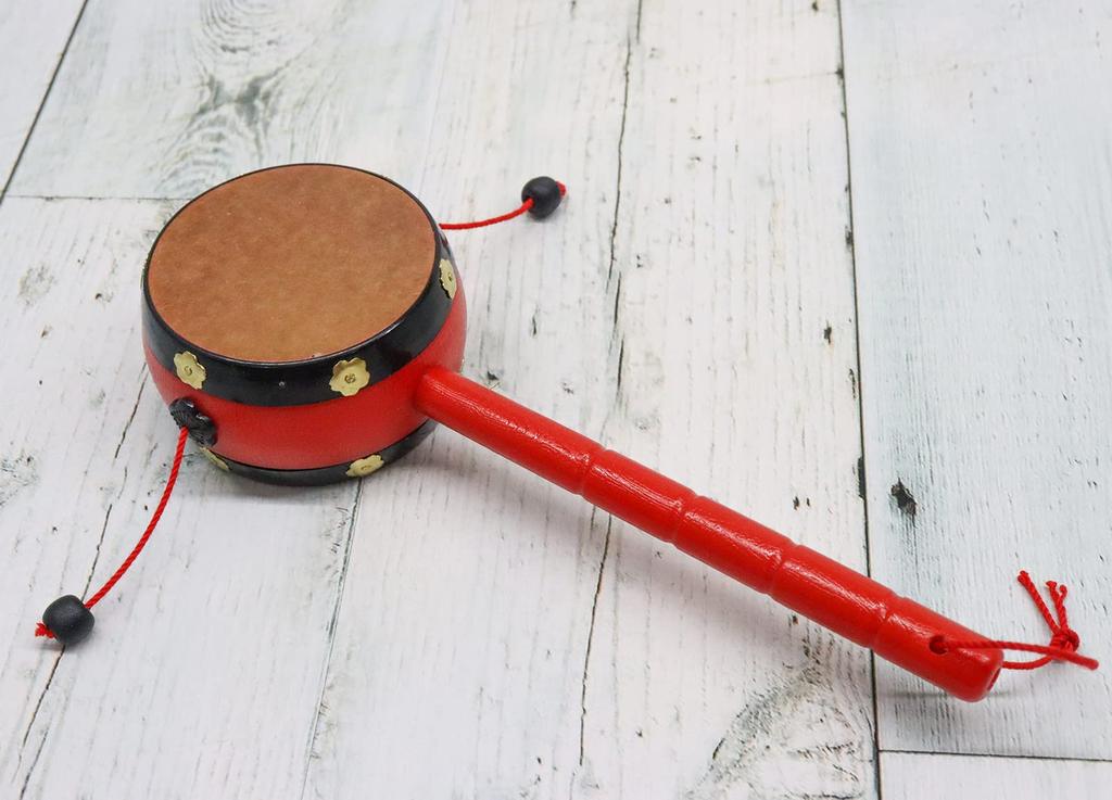 Traditional Japanese wooden toy drum den-den
