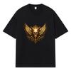 2026 Skull With Wings And Halo Printed Graphic Y2k Harajuku Streetwear 100% Cotton T Shirt Casual Oversized Summer Men T-shirt