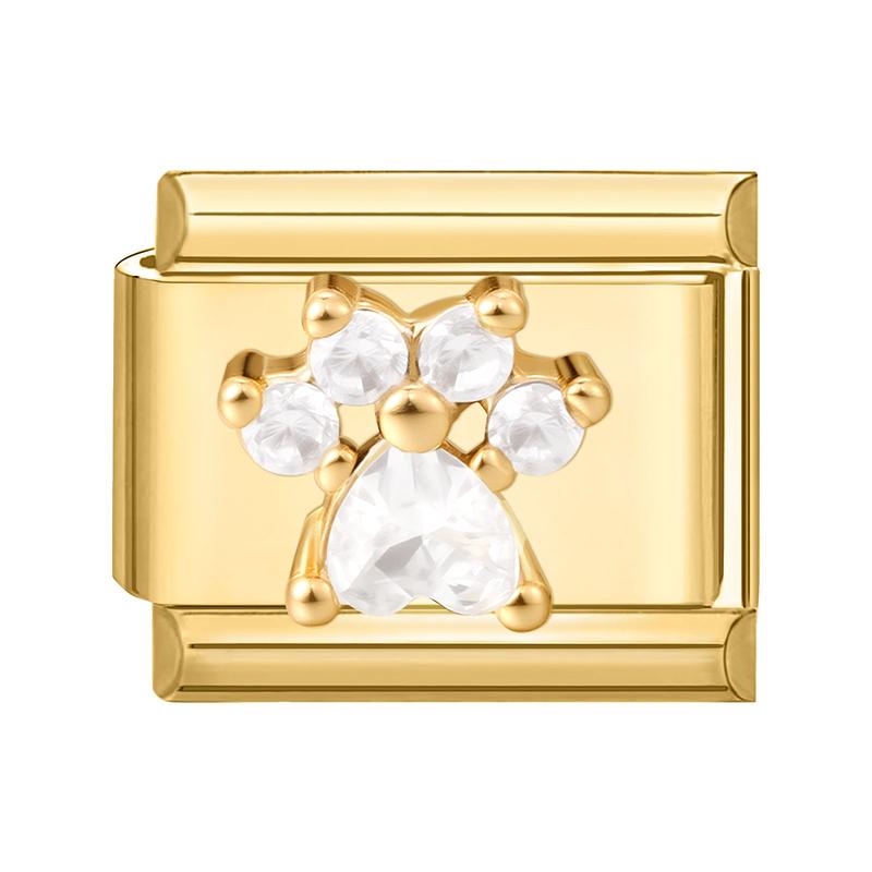 Gold Color Zircon Butterfly Moon Star Heart Italian Charm Link Fit 9mm Stainless Steel Bracelet Women Men DIY Making Gifts