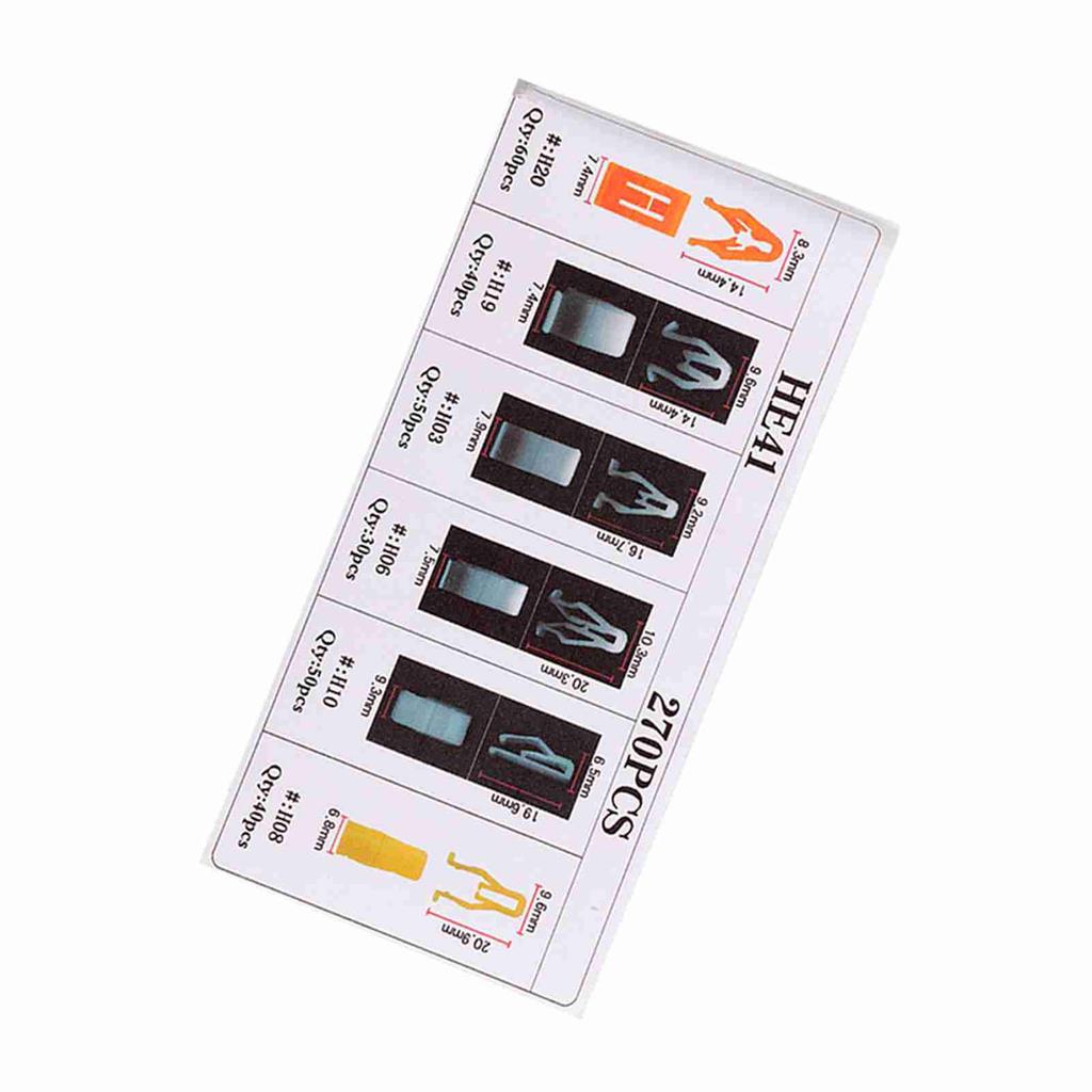 270Pcs Car Console Dashboard Panel Trim Clips Rivets Buckle Fastener Kit Universal