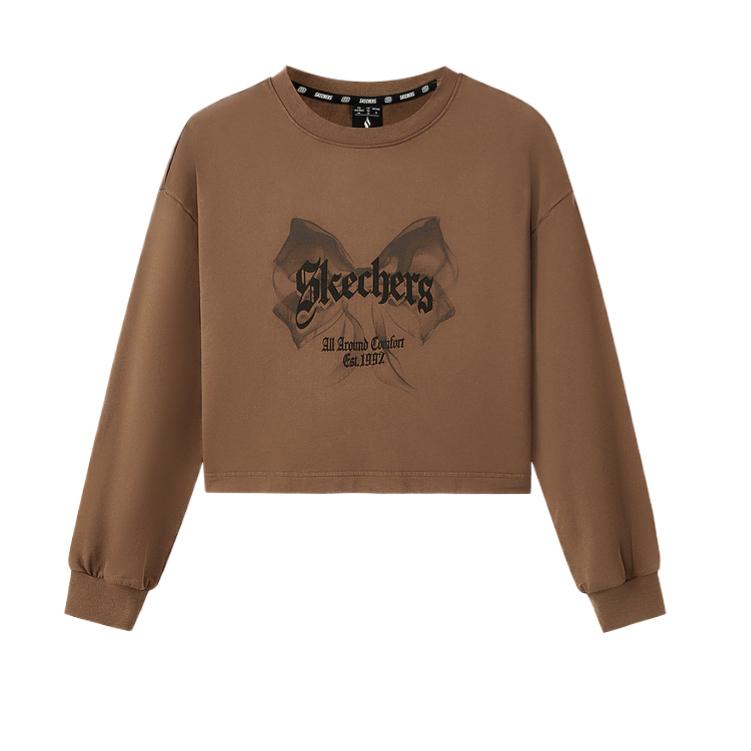 Skechers Sport Alliance Series American Retro Bow Element Logo Print Casual Commuter Comfortable Short Pullover Drop Shoulder T-Shirt L325W065-04PB S