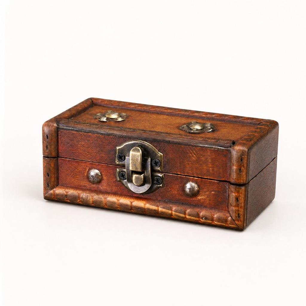 Vintage Distressed Wooden Storage Box with Metal Clasp Sturdy Decorative