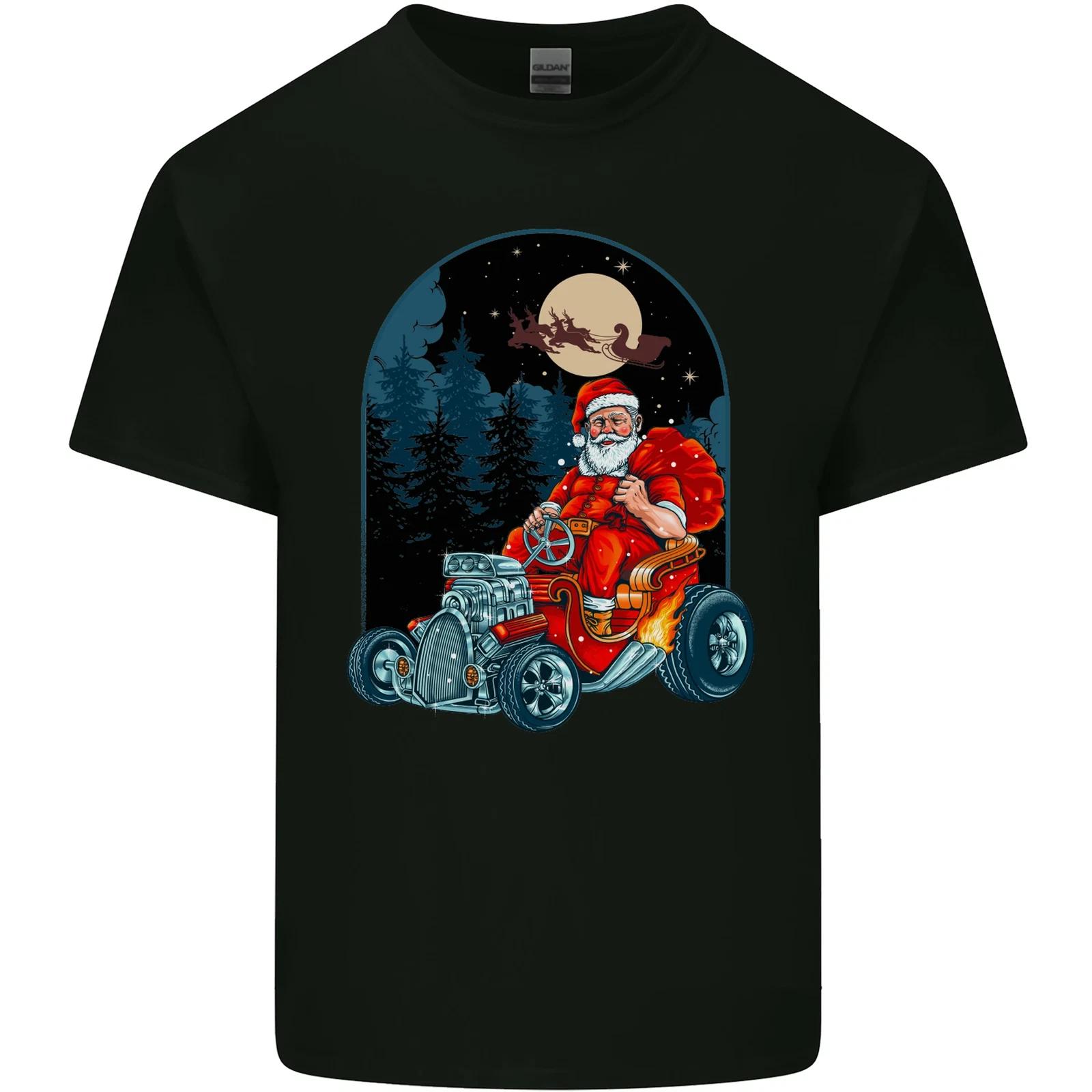 Hot Rod Santa Clause Hotrod Christmas Kids T-Shirt Childrens XL