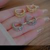 New Arrivals Open Run One Touch Layered Silver Ring earRing